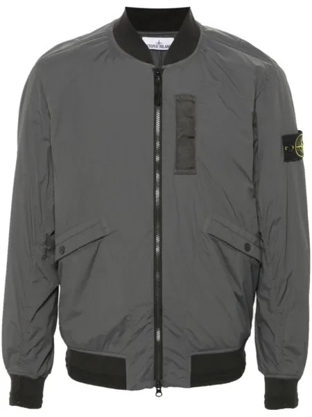 Бомбер с значком компаса Stone Island, серый