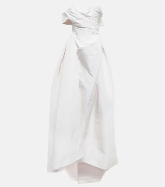 Свадебное шелковое платье Freyja на одно плечо VIVIENNE WESTWOOD, белый