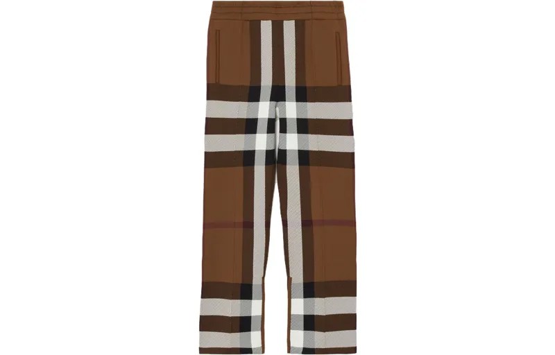 Мужские спортивные брюки в клетку коричневого цвета Burberry, коричневый
