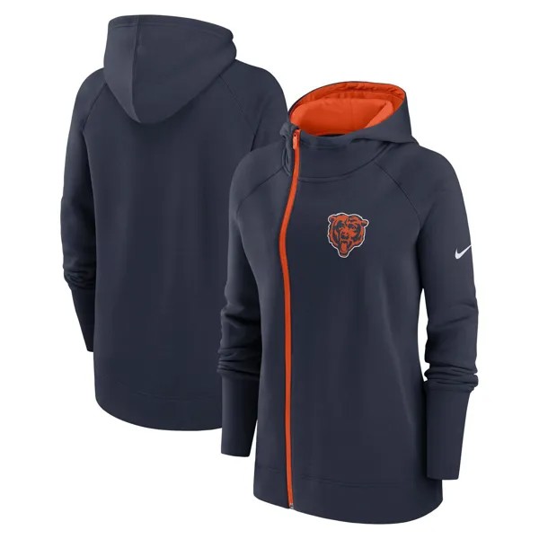 Женская темно-синяя худи с молнией во всю длину реглан Nike Chicago Bears Nike