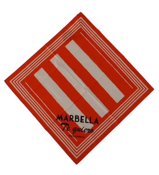 DOLCE - GABBANA Шарф Оранжево-белая полоска Носовой платок Marbella 50см x 50см $250