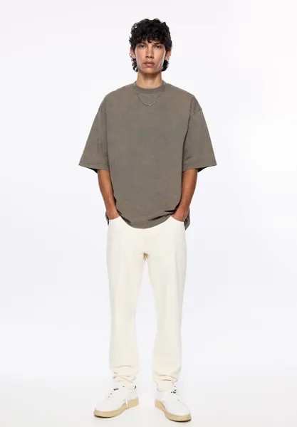 Прямые джинсы Standard PULL&BEAR, бежевые