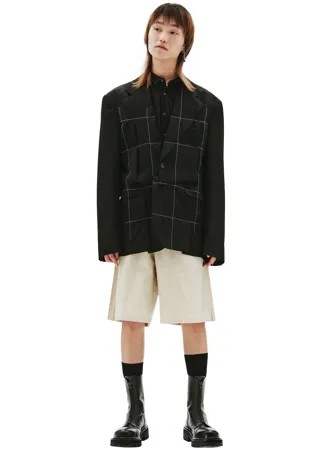 Черный пиджак из шерсти