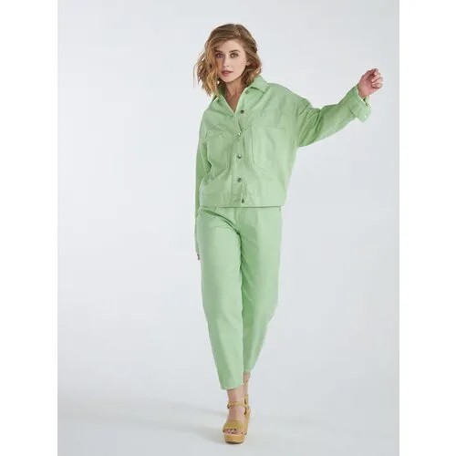 Женская джинсовая куртка LJCK068-21 р. M, Светло-зелёный