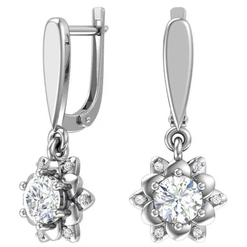 Серебряные серьги с фианитами 2100758-00775