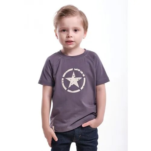 Футболка Mini Maxi, размер 98, серый, черный
