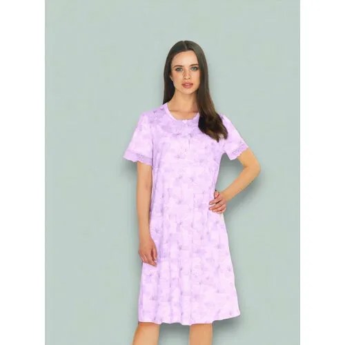 Сорочка  Linclalor, размер 52, белый, фиолетовый
