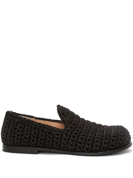Лоферы в технике кроше JW Anderson, черный