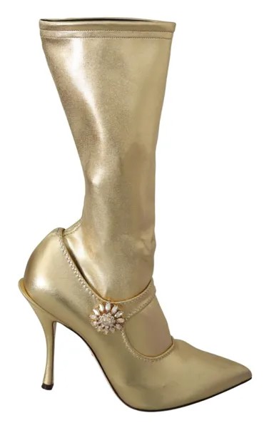 DOLCE - GABBANA Обувь Ботильоны с золотыми стразами Носки EU38.5 / US8 Рекомендуемая розничная цена 1500 долларов США