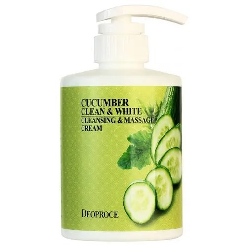 Крем для тела Deoproce Cucumber Clean & White Cleansing & Massage Cream, бутылка, 450 мл