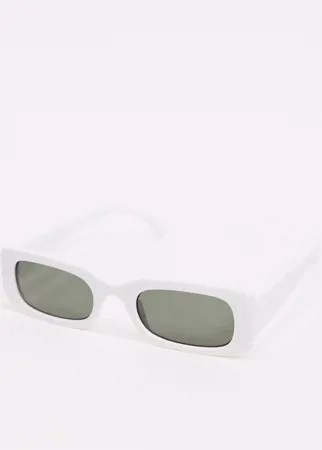 Солнцезащитные очки в белой прямоугольной оправе New Look-Белый
