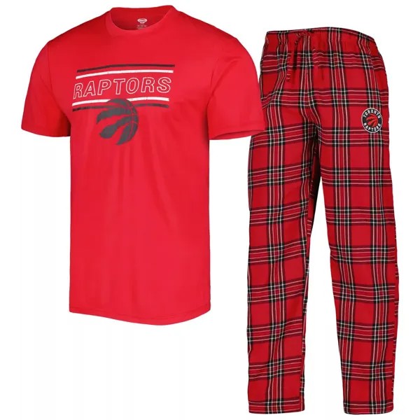 Мужская футболка Concepts Sport, красная/черная футболка со значком Toronto Raptors и пижамные штаны, комплект для сна