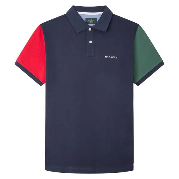 Поло с коротким рукавом Hackett Heritage Multi Nbrs, синий