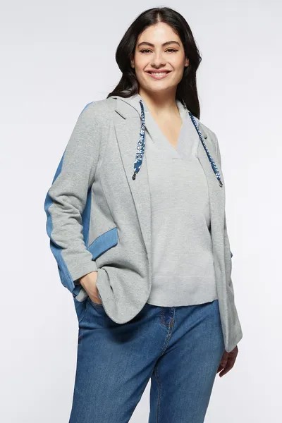 Двухцветный пиджак Fiorella Rubino, серый
