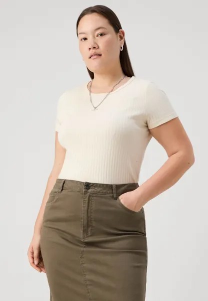 Джинсовая юбка CARLOLA SLIT SKIRT ONLY Carmakoma, коричневый