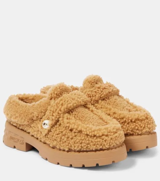 Мюли из овчины ши Jimmy Choo, цвет rattan