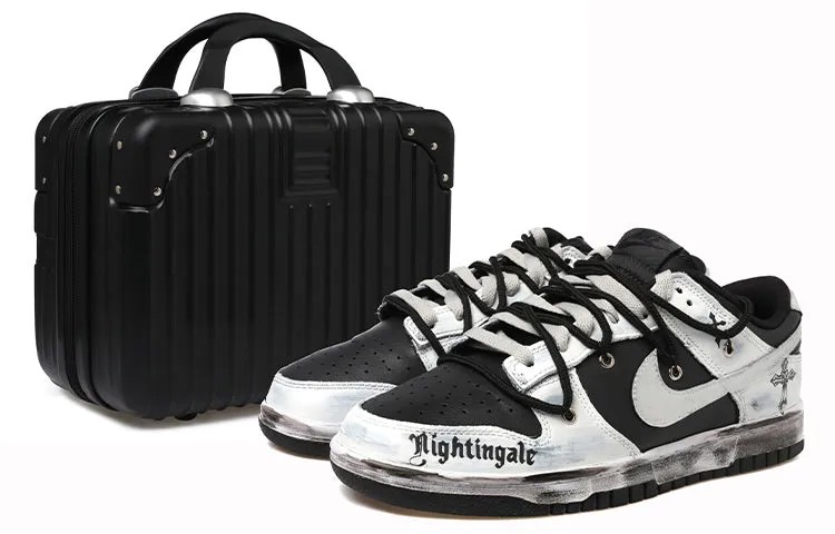 Кеды Nike Dunk Low Skate, черный / белый / серебристый