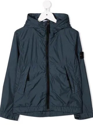 Stone Island Junior куртка с капюшоном и нашивкой-логотипом