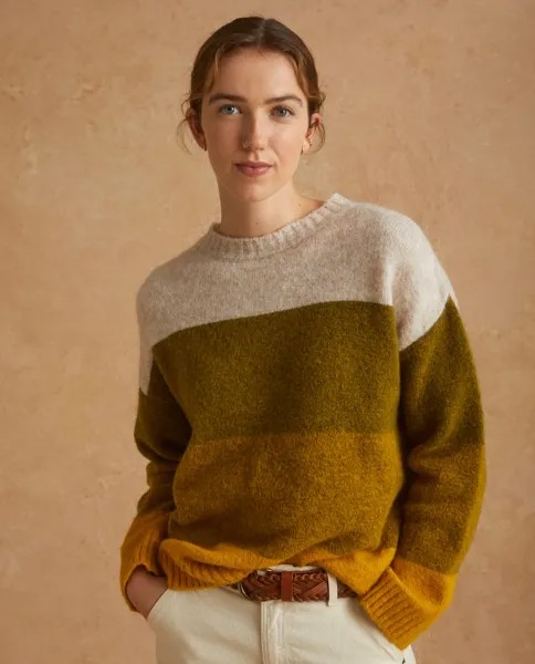 Женский шерстяной свитер с круглым вырезом Yerse, зеленый