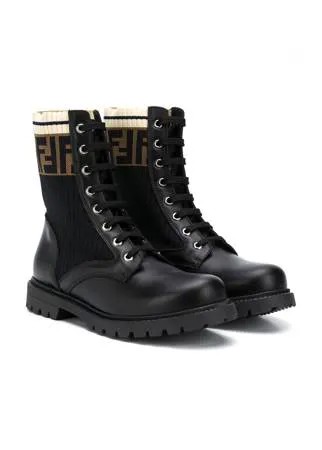 Fendi Kids ботинки с логотипом FF