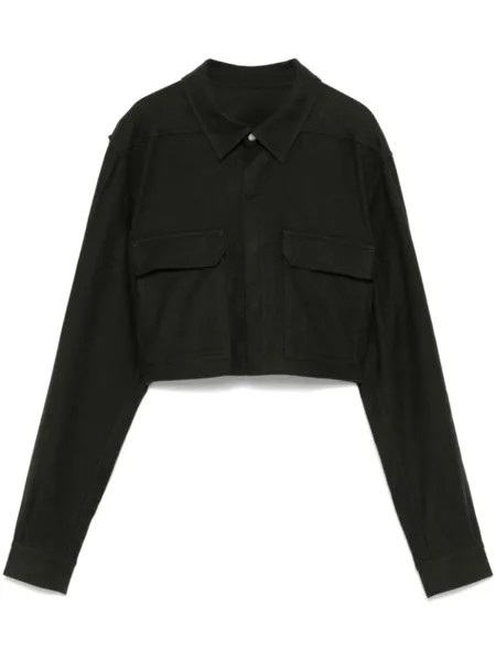 Rick Owens укороченная рубашка, зеленый