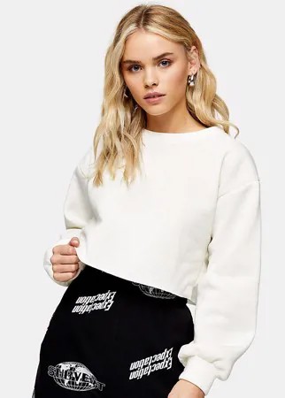 Белый укороченный свитшот Topshop Petite