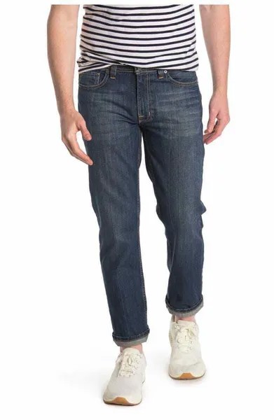 FIDELITY DENIM Mystic Blue Jimmy Узкие хлопковые джинсы прямого кроя со средней посадкой 31 НОВИНКА