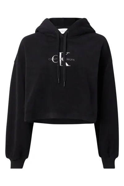 Черное флисовое худи Calvin Klein Jeans, черный
