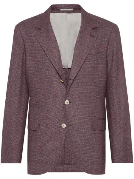 Brunello Cucinelli однобортный пиджак в ломаную клетку, красный