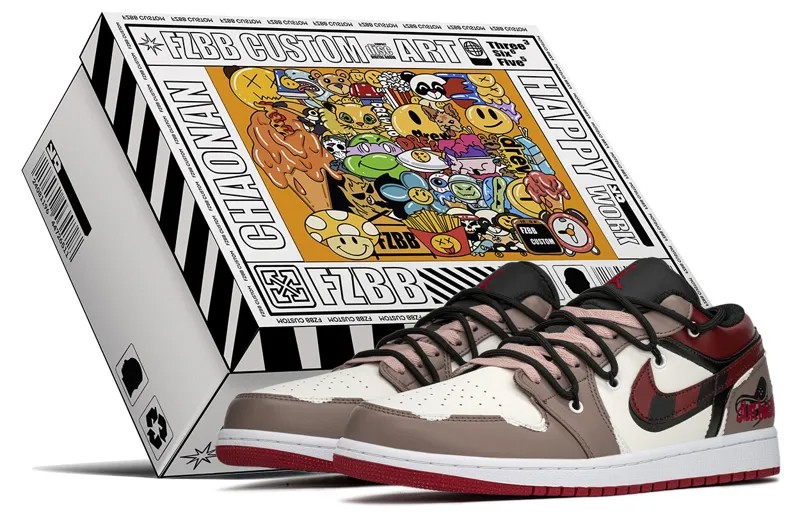 Кроссовки Air Jordan 1 Vintage Basketball Shoes Men Low-top Red, красный