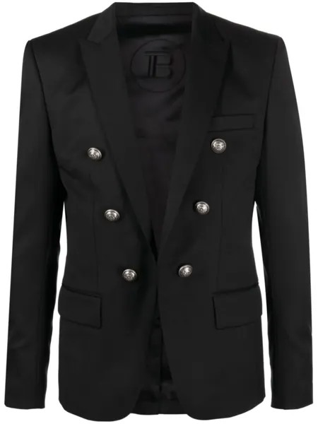 Balmain двубортный пиджак, черный