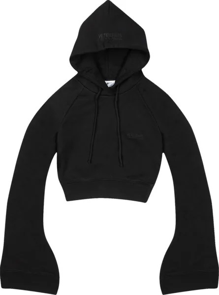 Худи Vetements Flared Sleeve Cropped 'Black', черный