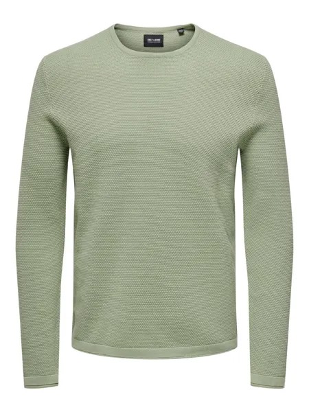 Пуловер ONLY Dünner Langarm Strick Rundhals Basic Sweater ONSPANTER, мятный