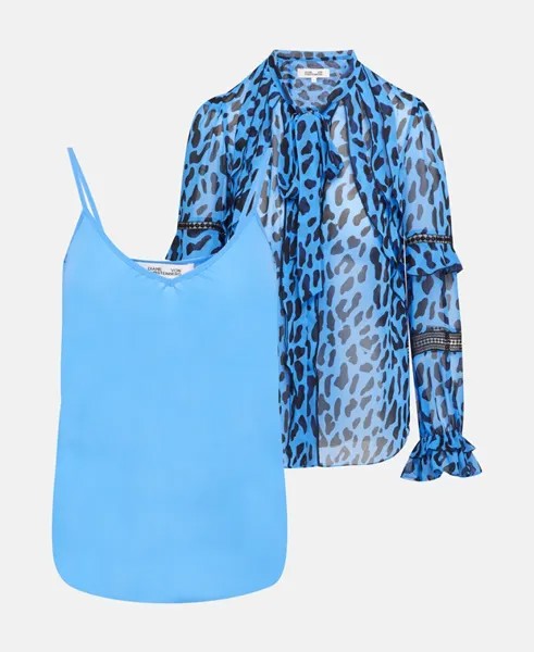 Элегантная блузка Diane von Furstenberg, светло-синий