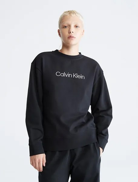 Стандартная толстовка с круглым вырезом и логотипом свободного кроя Calvin Klein, черный