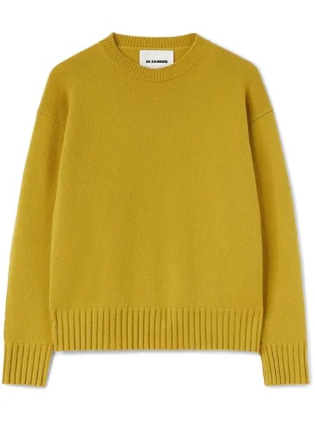 Jil Sander кашемировый джемпер с круглым вырезом, желтый