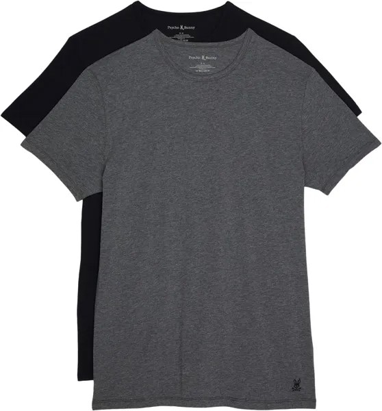 Комплект из 2 футболок нижнего белья с круглым вырезом Psycho Bunny, цвет Mixed Grey Black