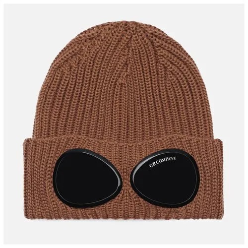 Шапка C.P. Company Extra Fine Merino Wool Goggle Beanie коричневый , Размер ONE SIZE