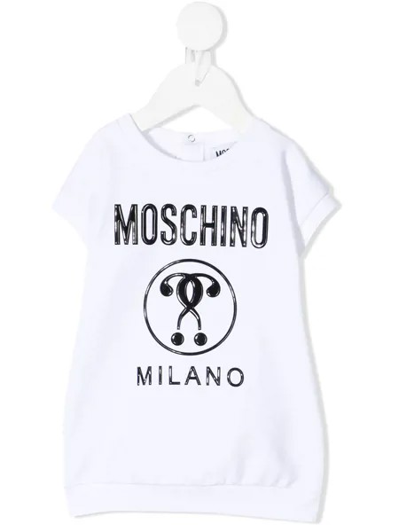 Moschino Kids платье с короткими рукавами и логотипом