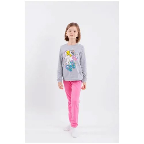 Пижама Свiтанак для девочек, брюки, размер 86.92-52, розовый, серый