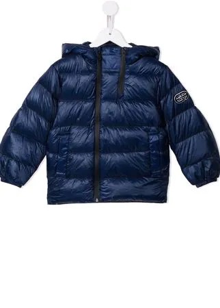 Emporio Armani Kids пуховик с нашивкой-логотипом