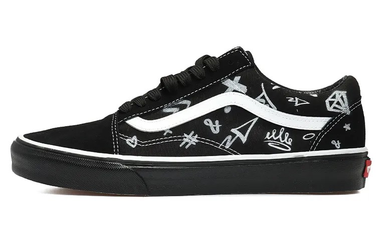 Кроссовки Vans Old Skool Skateboarding Shoes Unisex Low-top Black/white, черный