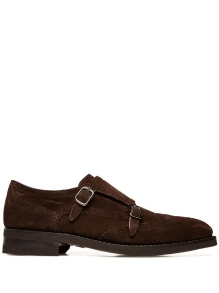 Bally замшевые монки, коричневый