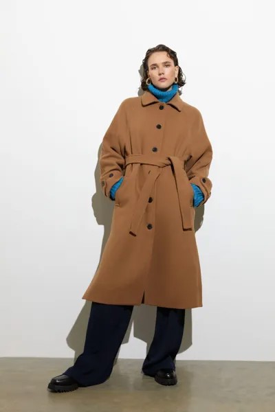 Коричневое фетровое пальто Фавна French Connection, коричневый