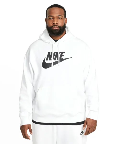 Худи Nike Mens Sportswear Fleece Pullover с графическим принтом белого/черного цвета, размер: XXL