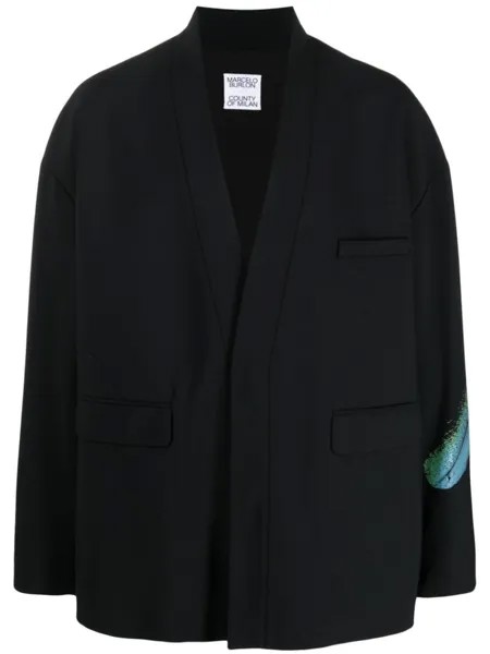 Marcelo Burlon County of Milan пиджак с принтом, черный