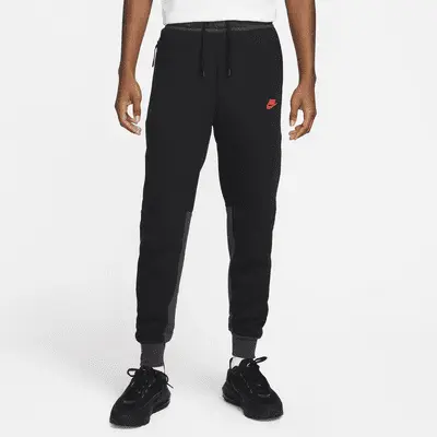 Джоггеры Nike Sportswear Tech Fleece, цвет Black/Dark Smoke Grey/Light Crimson