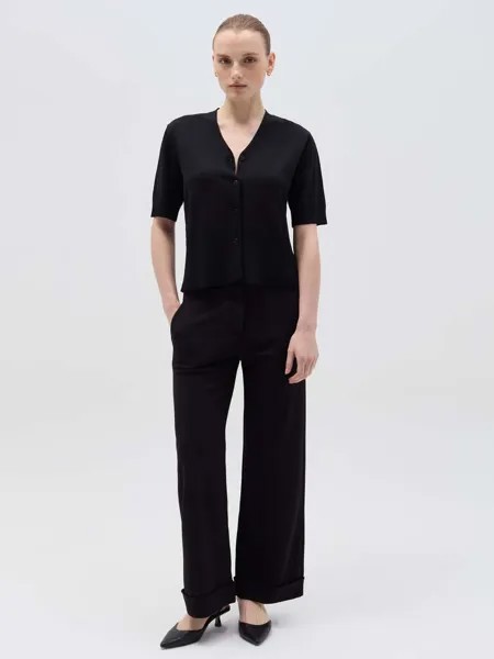 Широкие брюки с отворотами Hybrid, цвет black