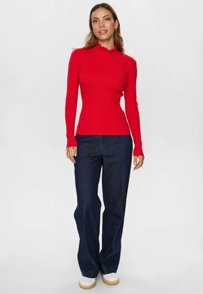 Вязаный свитер SIDANU HIGHNECK Nümph, красный