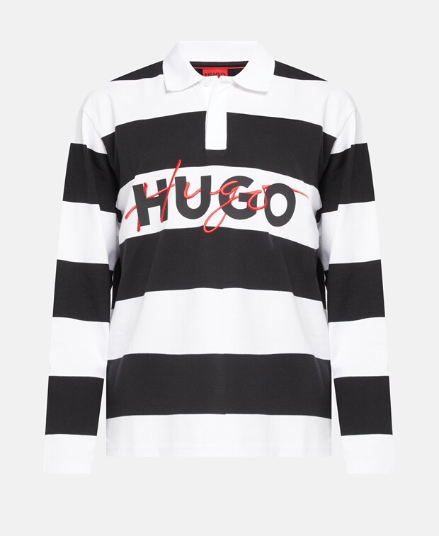 Рубашка-поло с длинными рукавами Hugo, белый